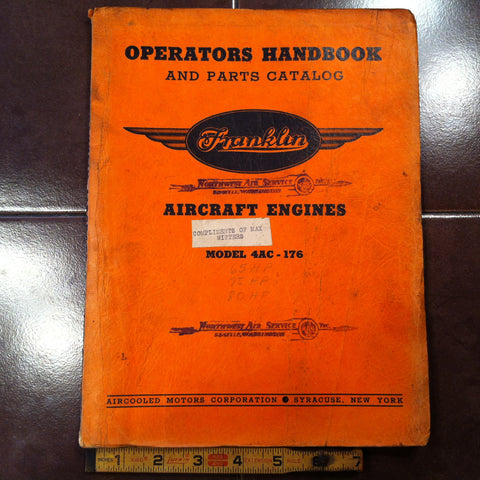 Original Franklin 4AC-176 Service, Overhaul & Parts Manual.