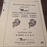 Bendix Aircraft Ignition & Starter Switches Service & Parts Booklet. Circa 1961.