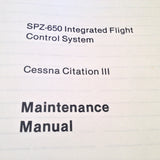 Honeywell-Sperry SPZ-650 IFCS in Citation III Maintenance Manual.