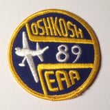Original EAA Oshkosh 1989 Patch.  Never used 3" Cloth.