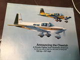 Original Grumman Cheetah " A Private Fighter" Single Sheet, Sales Brochure, 8.5x11".
