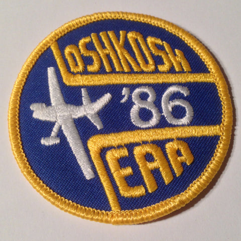 Original EAA Oshkosh 1986 Patch.  Never used 3" Cloth.