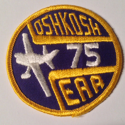 Original EAA Oshkosh 1975 Patch.  Never used 3" Cloth.