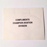 Original EAA Oshkosh 1994 Decal.  Never used 2.75" Plastic Champion Spark Plug issue.