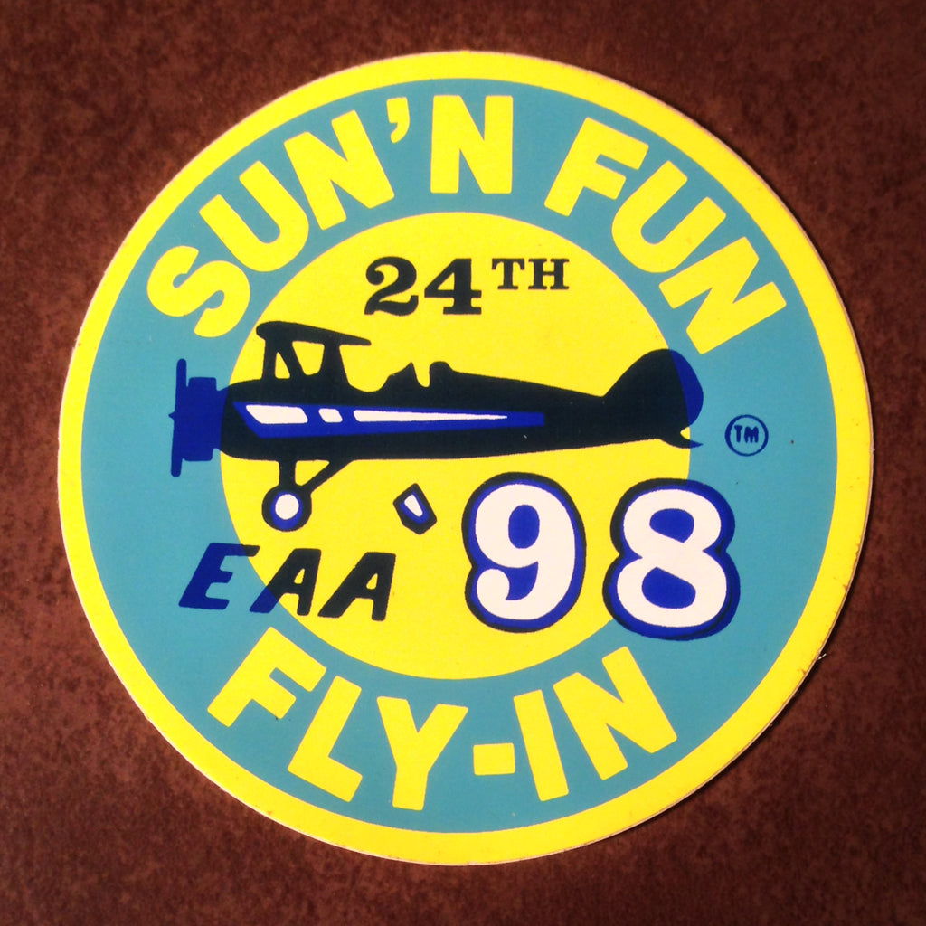 Original EAA Sun' N Fun 1998 Decal.  Never used 3" Plastic.