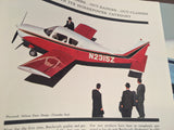 Original Beechcraft Musketeer 8 page Sales Brochure,  Quad-Fold, 8.5x11".