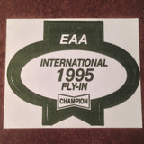 Original EAA Oshkosh 1995 Decal.  Never used 2.75" Plastic Champion Spark Plug issue.