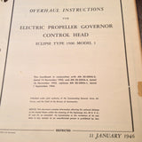 Eclipse-Pioneer 1506, Model 1 Electric Propeller Governor Control Head Overhaul Manual.