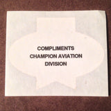 Original EAA Oshkosh 1996 Decal.  Never used 2.75" Plastic Champion Spark Plug issue.