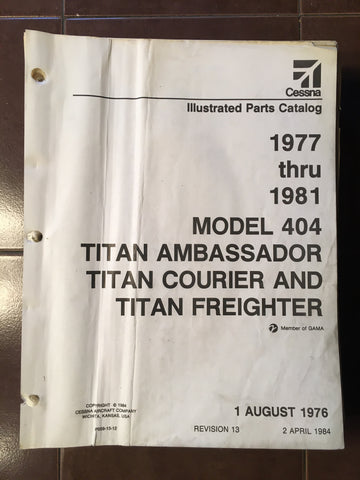 1977-1981 Cessna 404 Titan Ambassador, Courier & Freighter Parts Manual.