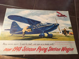 1948 Stinson Flying Station Wagon 4 page Sales Brochure, 7.5x11".