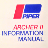 Piper Archer II, PA-28-181 Pilot's Information Manual.