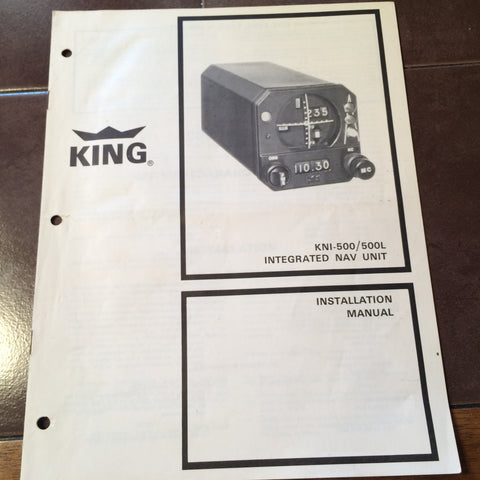 King KNI-500 and KNI-500L Nav Indicator Install Manual.