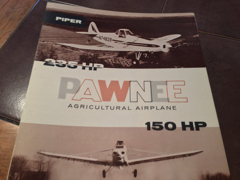 Original Piper PAWNEE 6 page Sales Brochure, 8x11". TriFold.