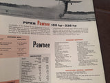 Original Piper PAWNEE 6 page Sales Brochure, 8x11". TriFold.