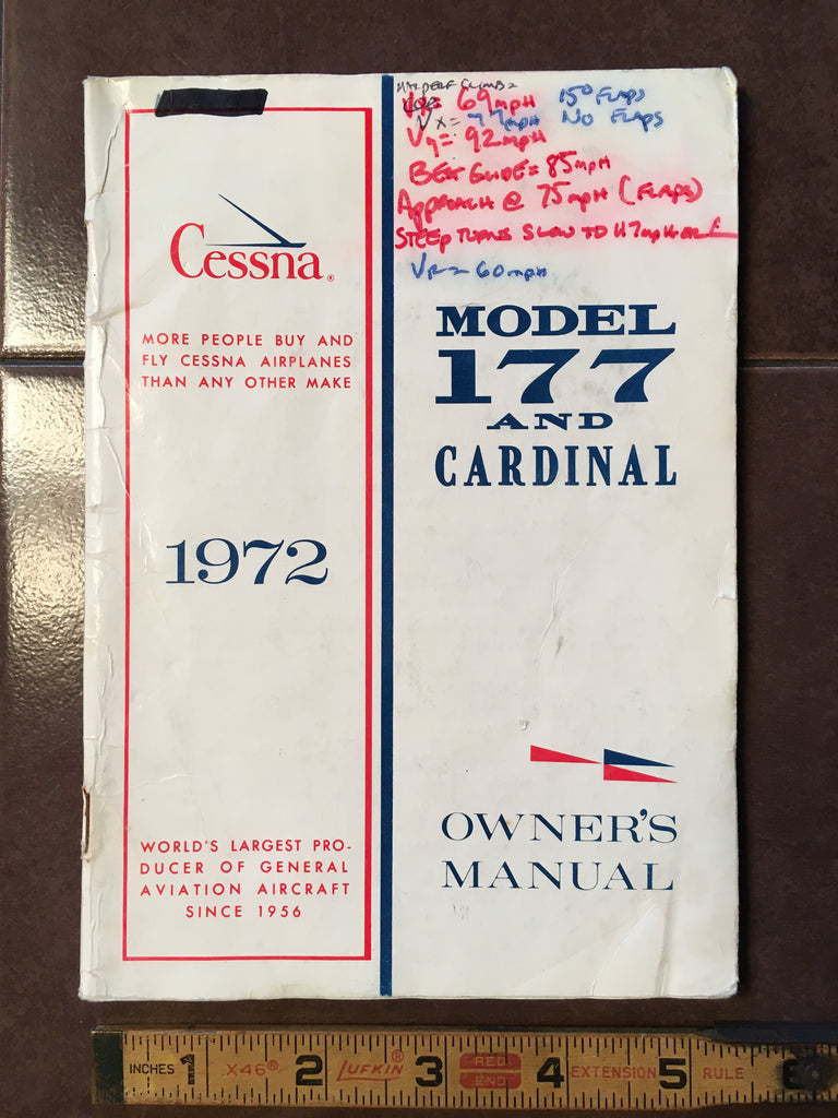 1972 Cessna 177 Cardinal Owner's manual.