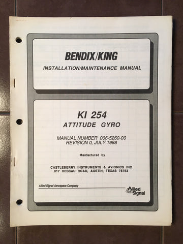 Bendix/King KI-254 Gyro Install & Maintenance Manual.