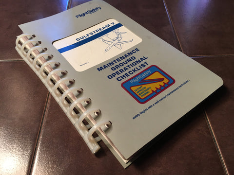 Gulfstream V Maintenance Ground Operational Checklist Manual.