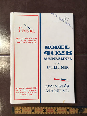 Cessna 402B Owner's Manual.  for sn 0301 and On.