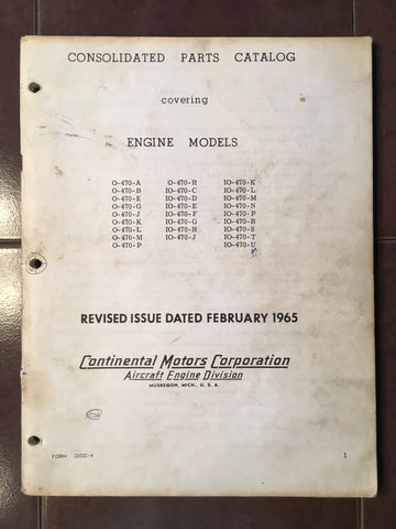 Continental O-470 & IO-470 Series Parts Manual.