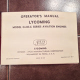 Lycoming O-235-C Engine Operator's Manual.