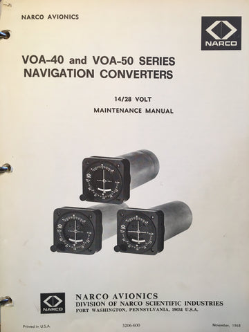 Narco VOA 40, VOA- 50 Series Install, Service & Parts manual.