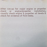 CV580 Engine Run-up and Taxi Checklist Handbook.