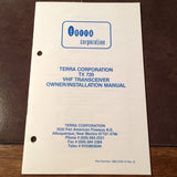 Terra TX 720 Com Install & Operation Manual.