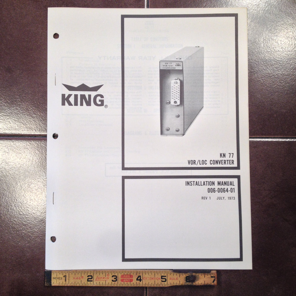 King KN 77 Install Manual.