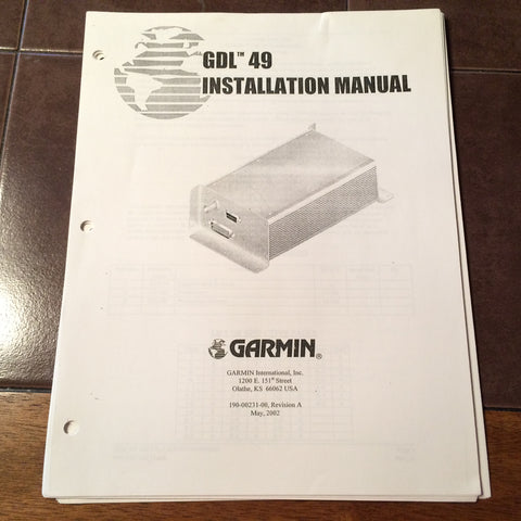 Garmin GDL 49 Install Manual.
