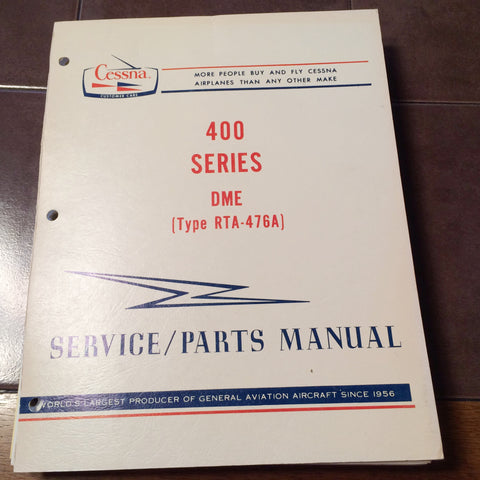 Cessna ARC DME RTA 476A Install, Service & Parts Manual.