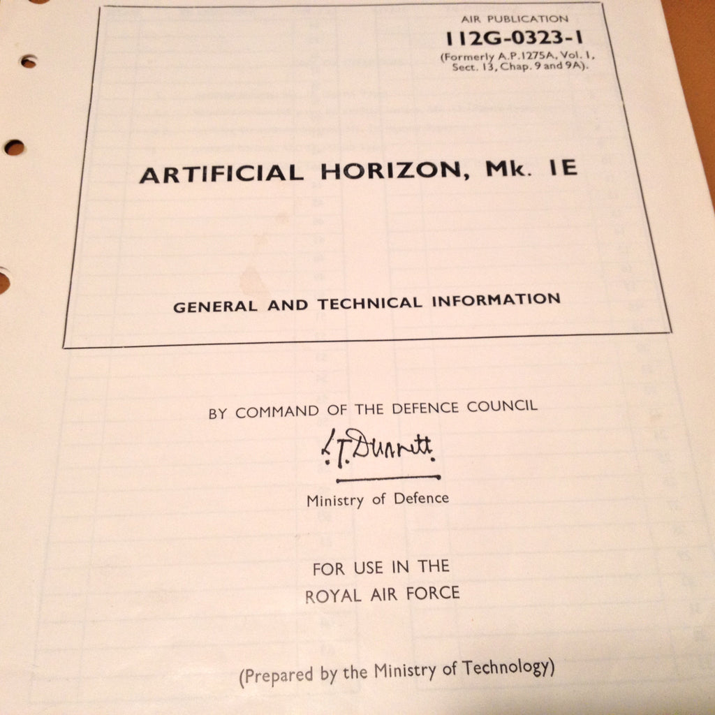 Artificial Horizon Gyro Mk. 1E Technical Manual.  Sperry, Smith.