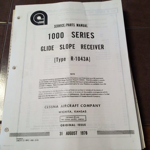 Cessna ARC R-1043A Glideslope Service Manual.