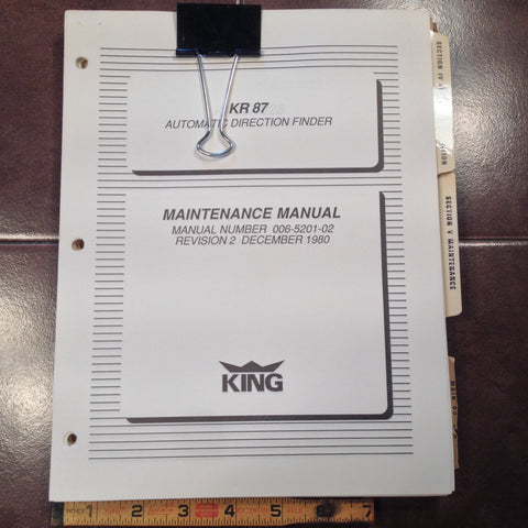 King KR 87 Service Manual.