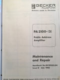 Becker Flugfunk PA-3100-3 Public Address Install & Service Manual.