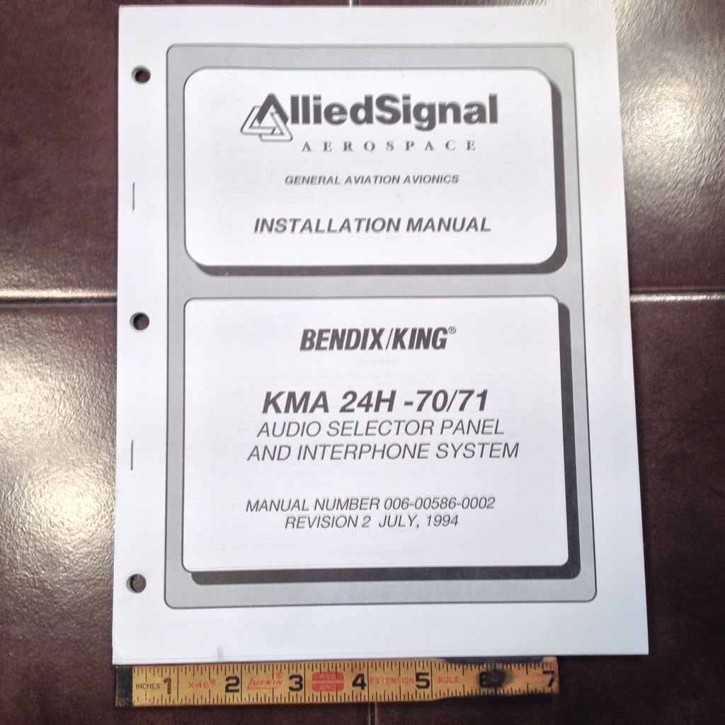 King KMA-24H-70/71 Audio Panel Install Manual.