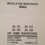 King KU-191, KU-192, KU-193, KU194 Service manual.