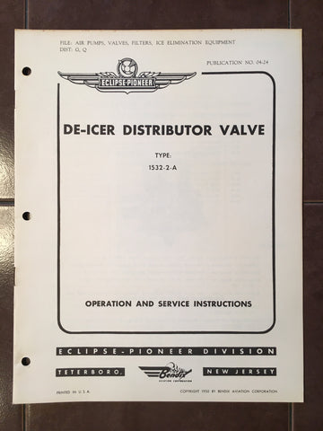 Eclipse De-Icer Distributing Valve 1532-2-A Service Manual.