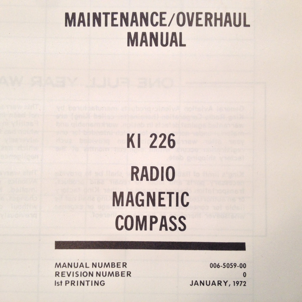 King KI 226 RMI Service Manual.