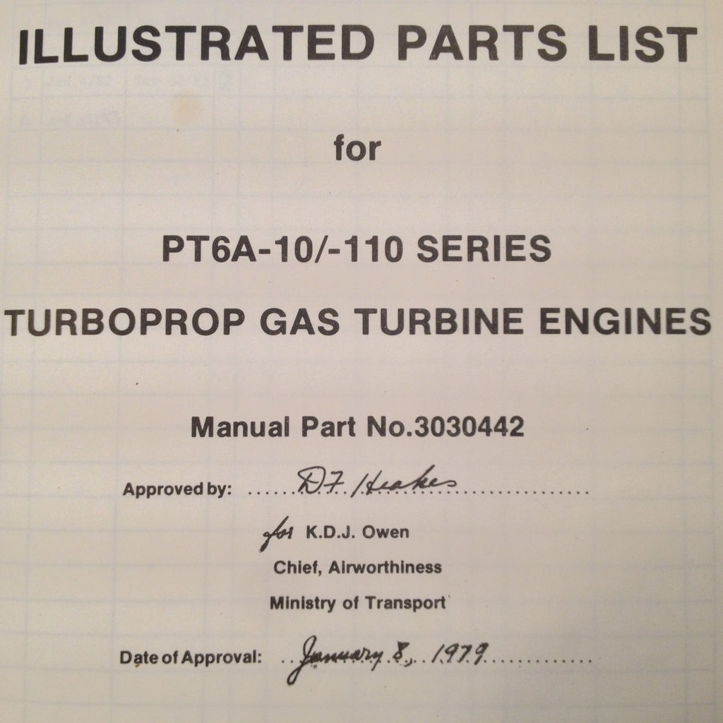 PT6A-10 and PT6A-110 Engine Service & Parts Manual.