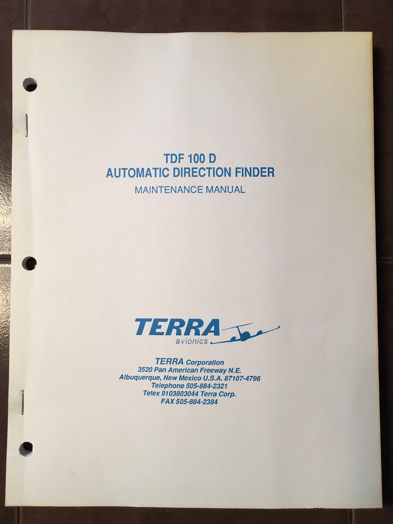 Terra TDF 100D ADF Maintenance Manual.