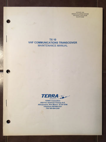 Terra TX 10 Com Maintenance Manual.