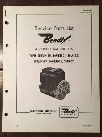 Bendix-Scintilla S6R(L)N-20,  S6R(L)N-21, S6LN-22, S6R(L)N-23, S6RN-25 & S6LN-26 Parts Booklet.