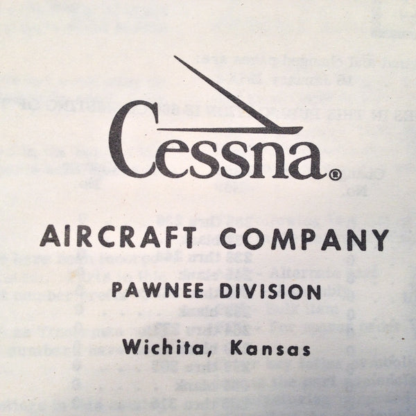 1963-1974 Cessna 172 Parts Manual. – G's Plane Stuff