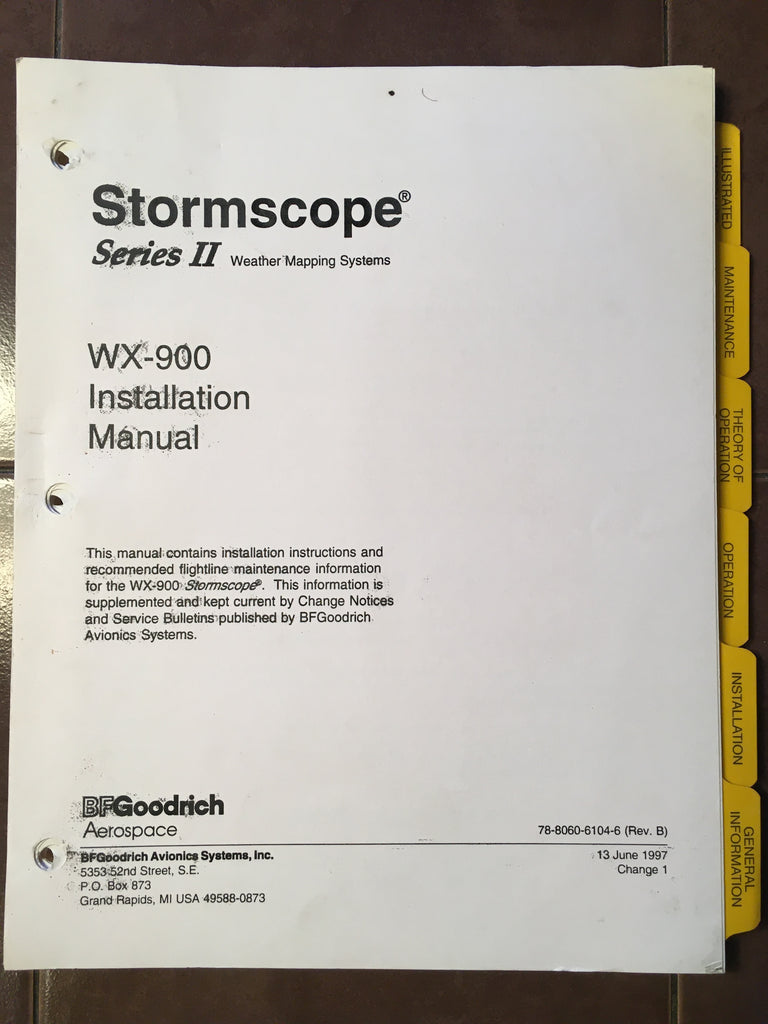 3M Stormscope WX-SM Skinmapper Instruction Manual.