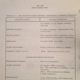 King KX-160, KS-505, KI-201, KI-211 Service & Parts Manual.