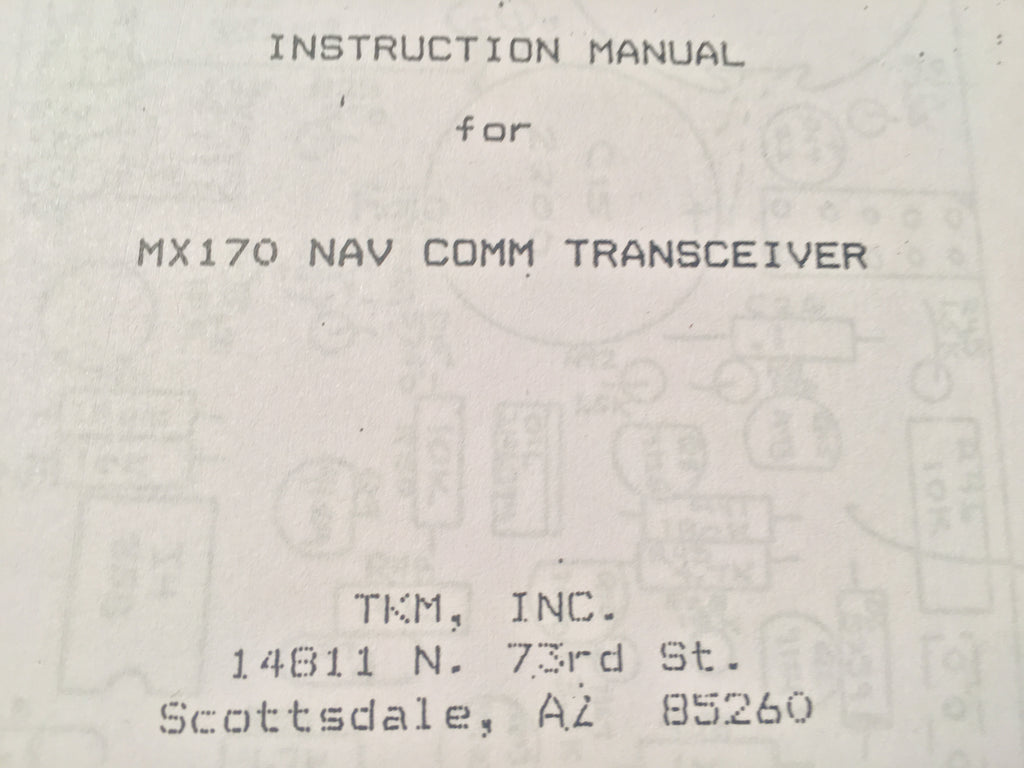 TKM Michel MX170 Nav-Comm Service Manual.