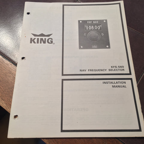 King KFS-560 Nav Controller Install Manual.