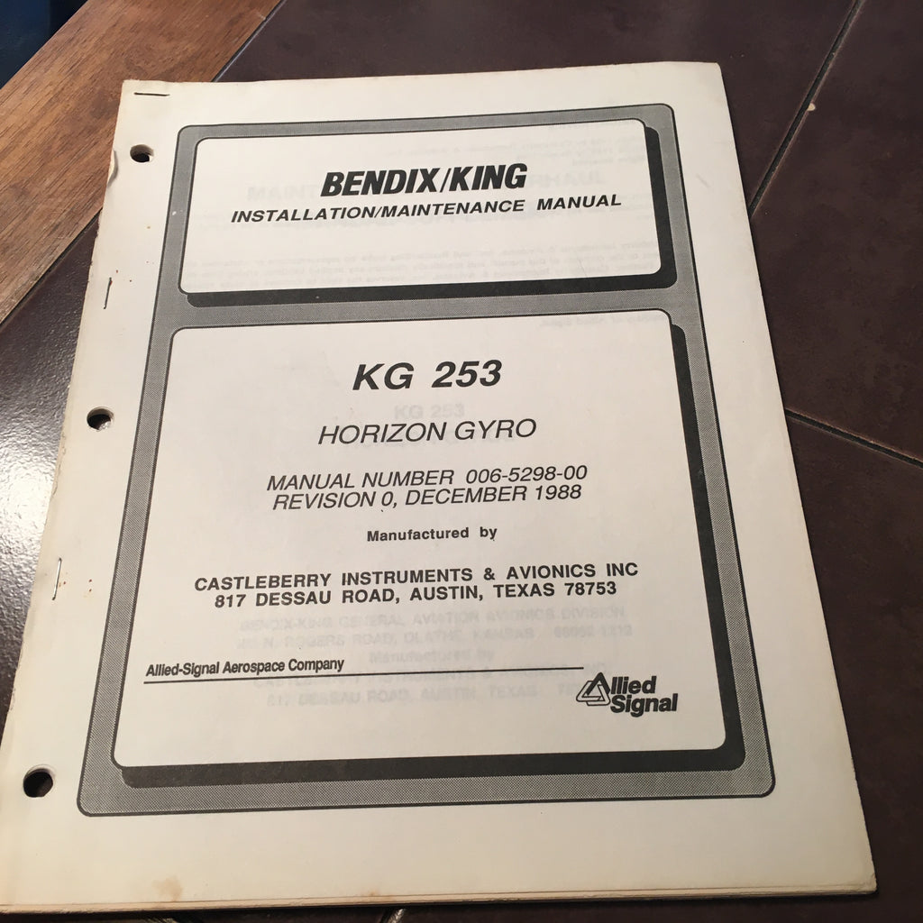 King KG-253 Horizon Gyro Install & Service Manual.