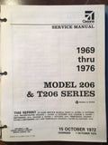 1969-1976 Cessna 206 Stationair, Skywagon & Super Skylane Service Manual.